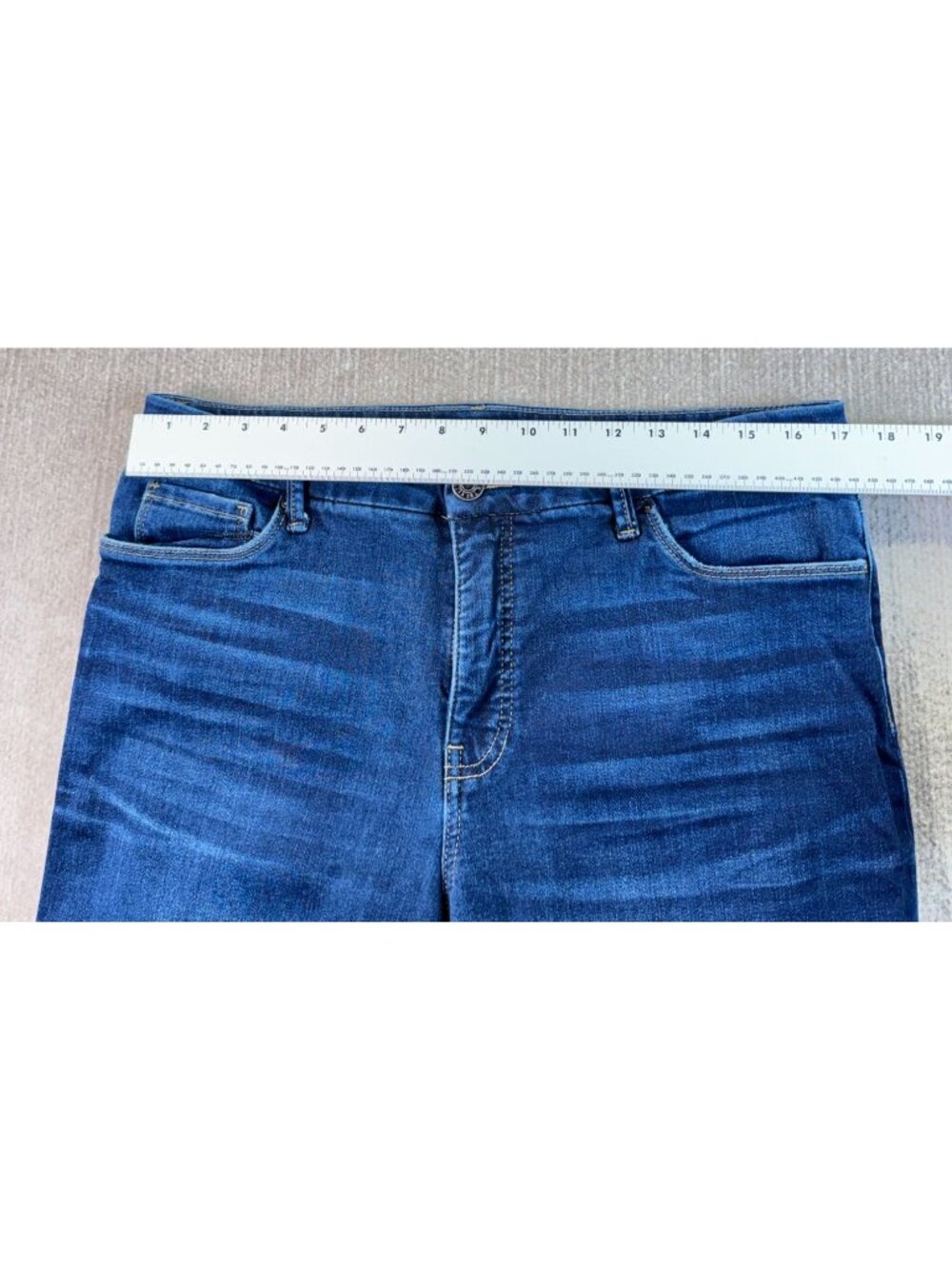 Kut From The Kloth Meg Fab Ab High Rise Wide Leg Jeans Size 14 Frayed Hem Blue D - Picture 6 of 10